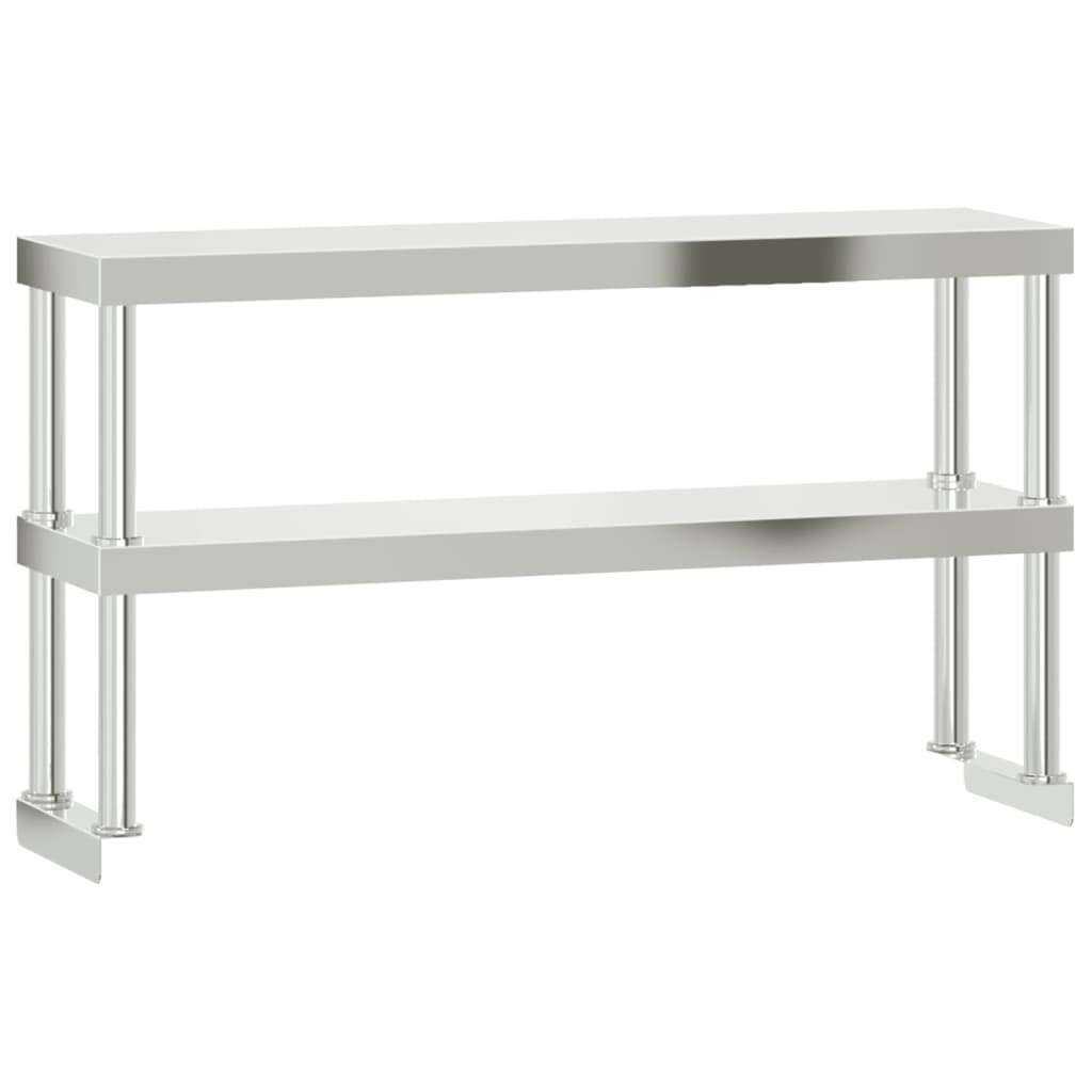 Virtuves Darba Galds Ar Plauktu, 110X30X150 Cm, Tērauds