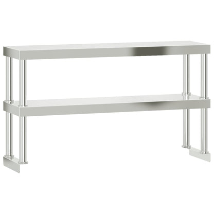 Virtuves Darba Galds Ar Plauktu, 110X30X150 Cm, Tērauds