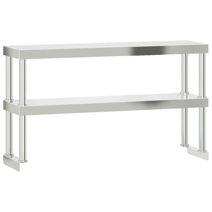 Virtuves Darba Galds Ar Plauktu, 110X55X150 Cm, Tērauds