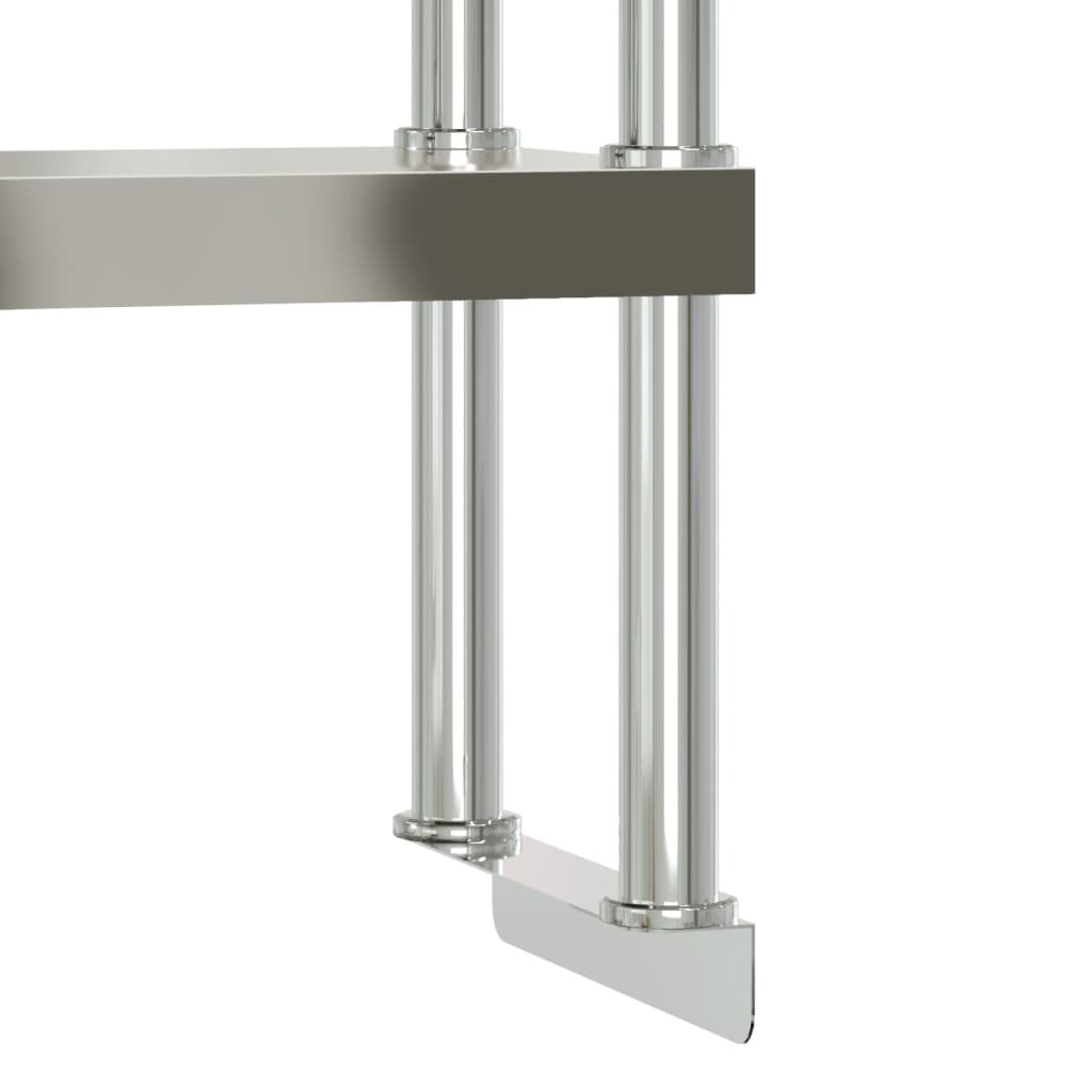 Virtuves Darba Galds Ar Plauktu, 110X55X150 Cm, Tērauds