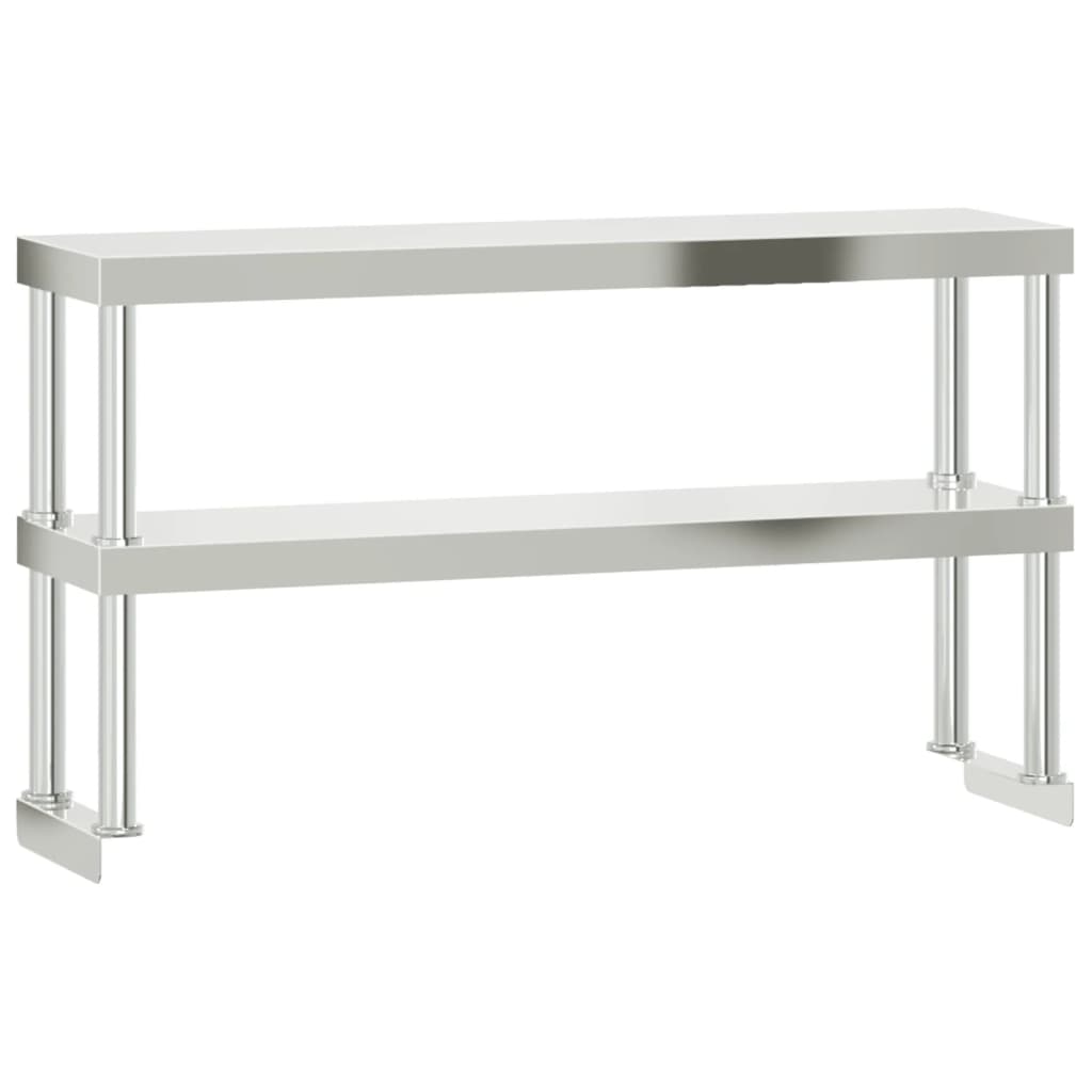 Virtuves Darba Galds Ar Plauktu, 110X30X150 Cm, Tērauds