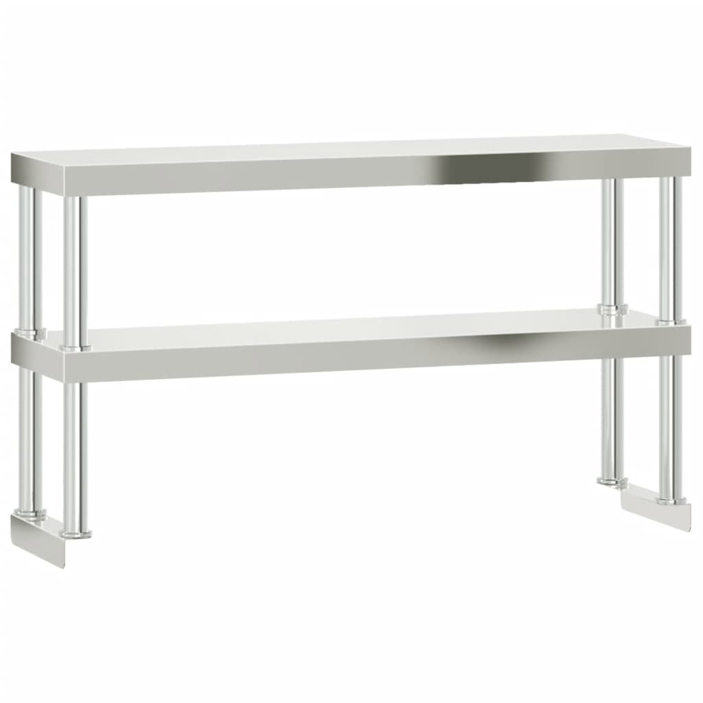 Virtuves Darba Galds Ar Plauktu, 110X55X150 Cm, Tērauds