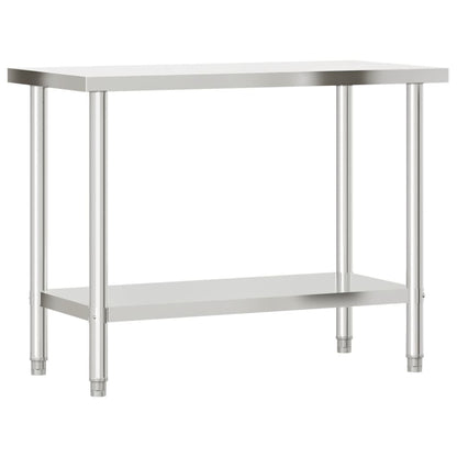 Virtuves Darba Galds Ar Plauktu, 110X55X150 Cm, Tērauds