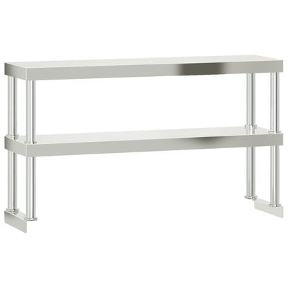 Virtuves Darba Galds Ar Plauktu, 110X55X150 Cm, Tērauds