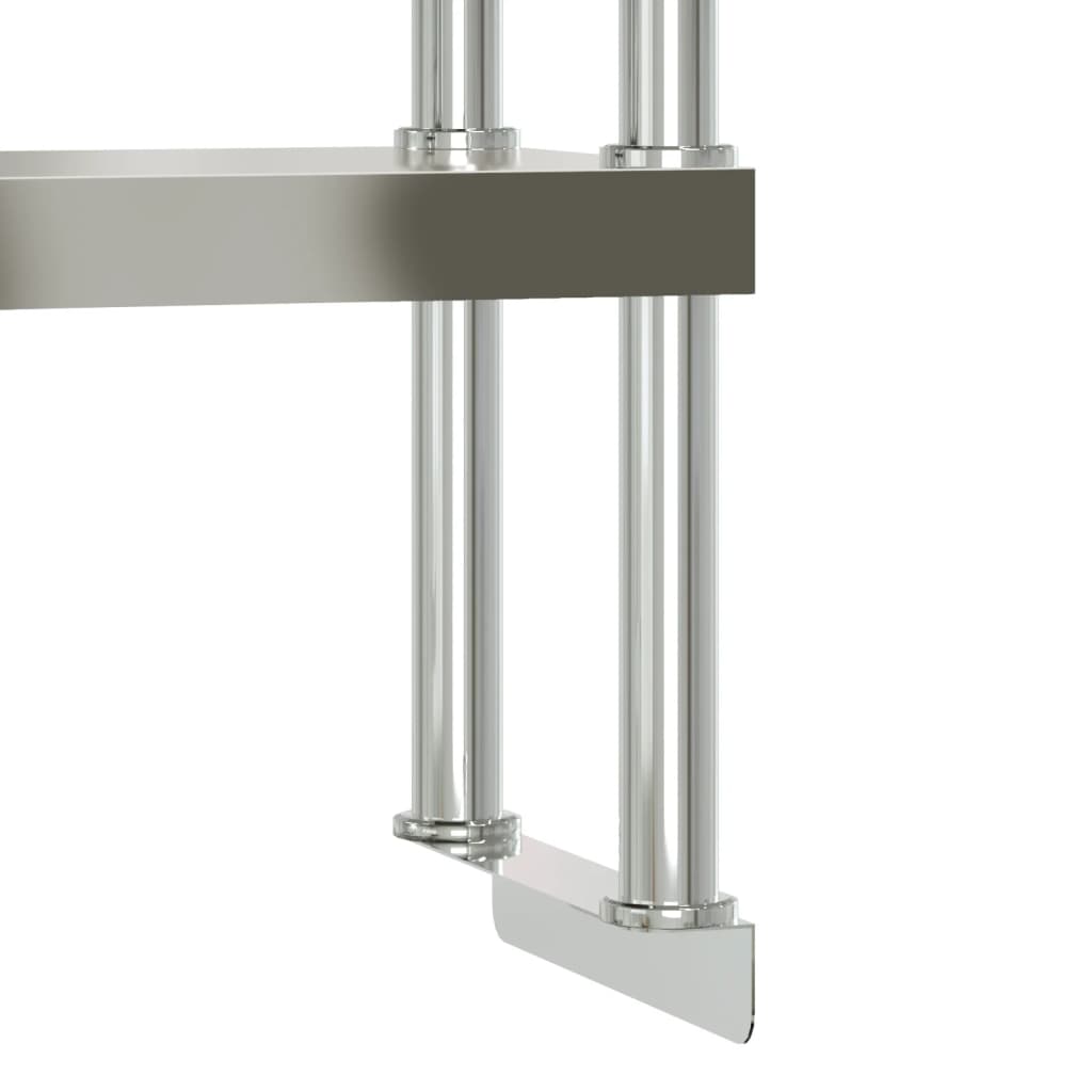 Virtuves Darba Galds Ar Plauktu, 110X55X150 Cm, Tērauds