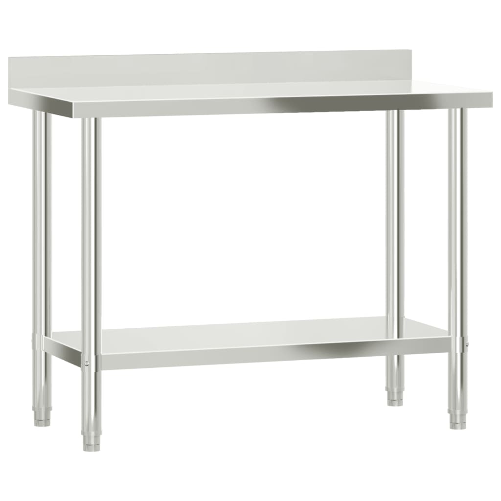 Virtuves Darba Galds Ar Plauktu, 110X55X150 Cm, Tērauds
