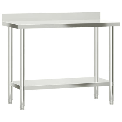 Virtuves Darba Galds Ar Plauktu, 110X55X150 Cm, Tērauds