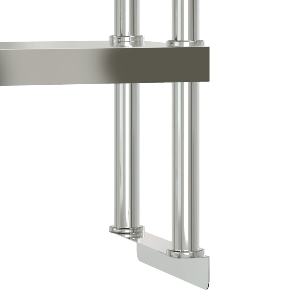 Virtuves Darba Galds Ar Plauktu, 110X55X150 Cm, Tērauds