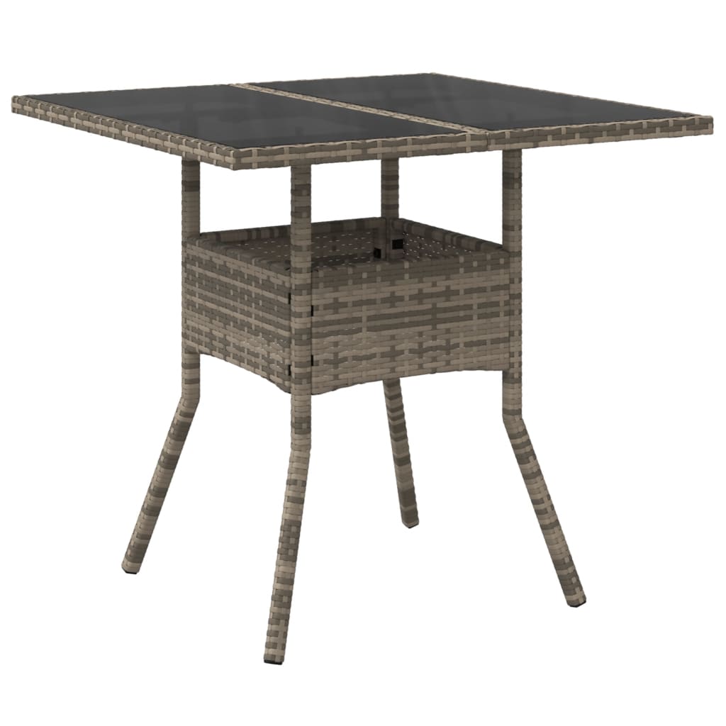 Dārza Galds Ar Stikla Virsmu, 80X80X75 Cm, Pe Rotangpalma