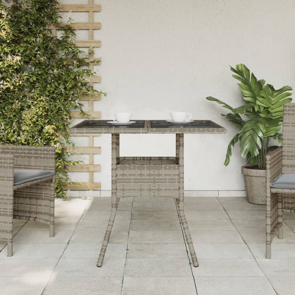 Dārza Galds Ar Stikla Virsmu, 80X80X75 Cm, Pe Rotangpalma