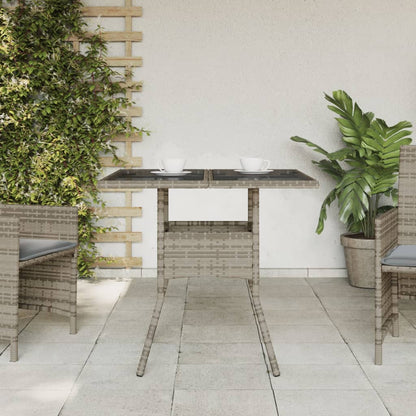 Dārza Galds Ar Stikla Virsmu, 80X80X75 Cm, Pe Rotangpalma