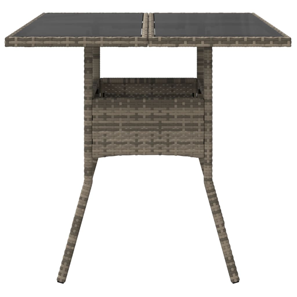 Dārza Galds Ar Stikla Virsmu, 80X80X75 Cm, Pe Rotangpalma