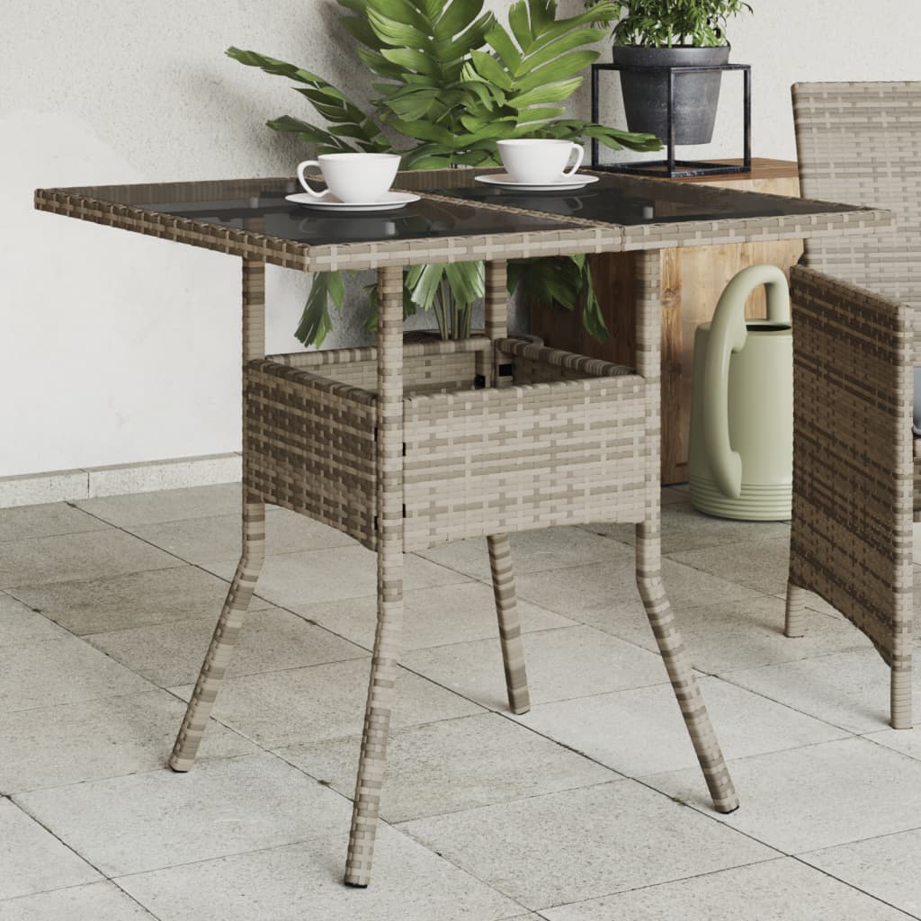 Dārza Galds Ar Stikla Virsmu, 80X80X75 Cm, Pe Rotangpalma