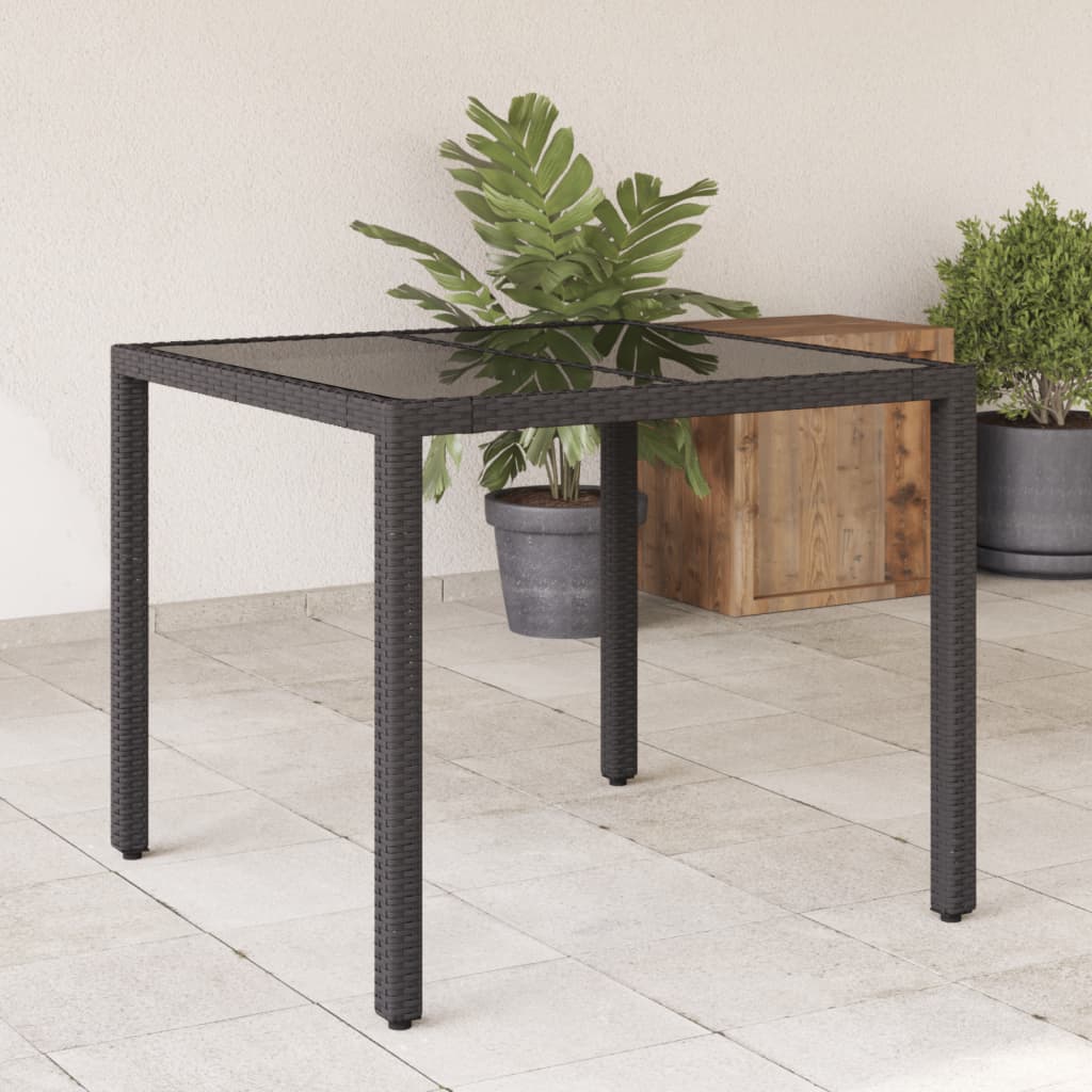 Dārza Galds Ar Stikla Virsmu, 90X90X75 Cm, Pe Rotangpalma