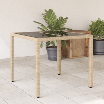Dārza Galds Ar Stikla Virsmu, 90X90X75 Cm, Pe Rotangpalma