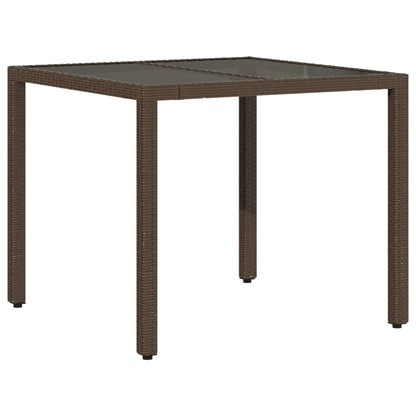 Dārza Galds Ar Stikla Virsmu, 90X90X75 Cm, Pe Rotangpalma