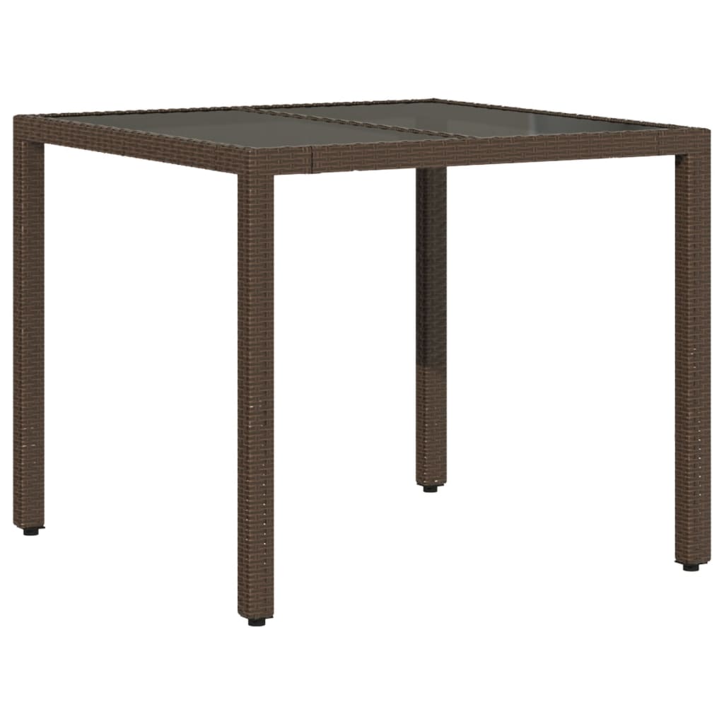 Dārza Galds Ar Stikla Virsmu, 90X90X75 Cm, Pe Rotangpalma