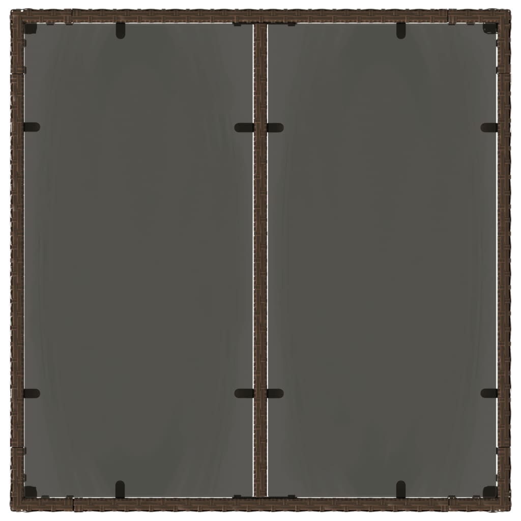 Dārza Galds Ar Stikla Virsmu, 90X90X75 Cm, Pe Rotangpalma