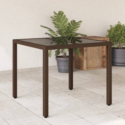 Dārza Galds Ar Stikla Virsmu, 90X90X75 Cm, Pe Rotangpalma