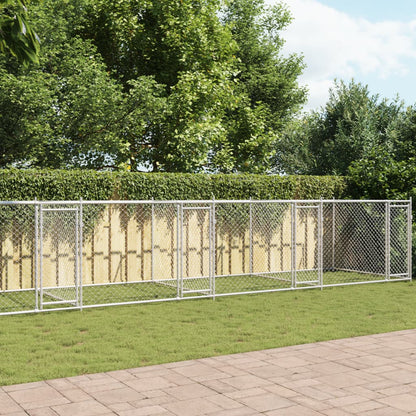 Suņu Būris Ar Durvīm, Pelēks, 2X2X1,5 M, Cinkots Tērauds