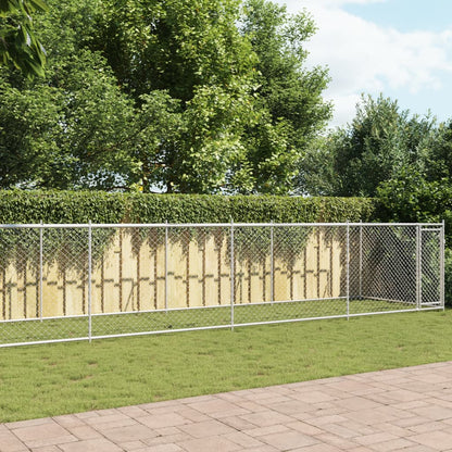 Suņu Būris Ar Durvīm, Pelēks, 2X2X1,5 M, Cinkots Tērauds