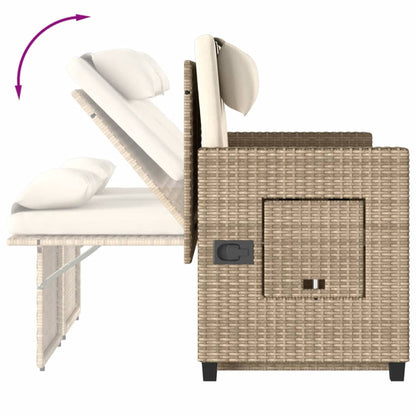 Atgāžams Dārza Krēsls Ar Matračiem, Bēša Pe Rotangpalma