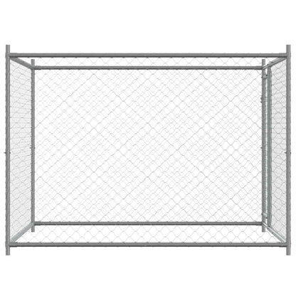 Suņu Būris Ar Durvīm, Pelēks, 2X2X1,5 M, Cinkots Tērauds