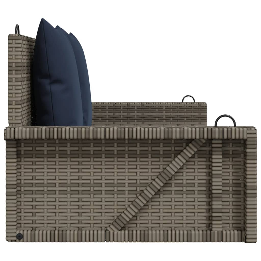Šūpuļsols Ar Spilveniem, Pelēks, 119X56X48 Cm, Polietilēna Rotangpalma