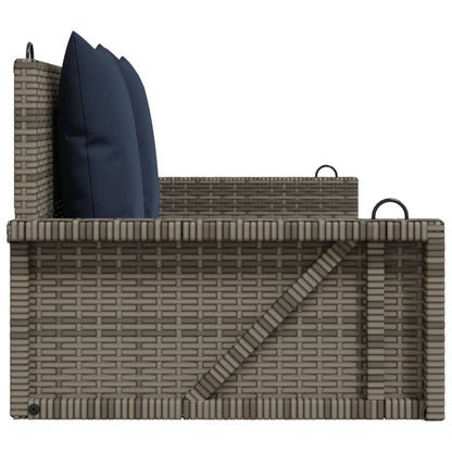 Šūpuļsols Ar Spilveniem, Pelēks, 119X56X48 Cm, Polietilēna Rotangpalma