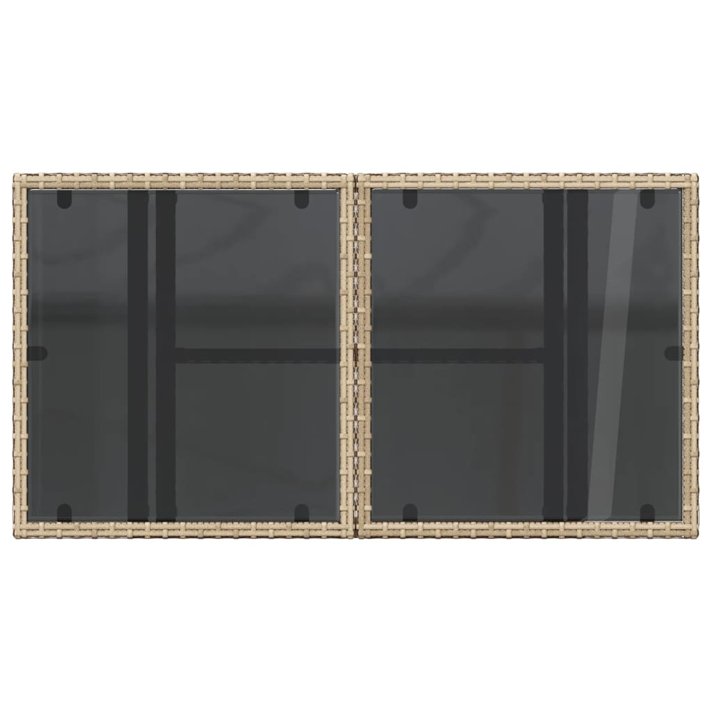 Dārza Galds Ar Stikla Virsmu, 100X55X73Cm, Pe Rotangpalma