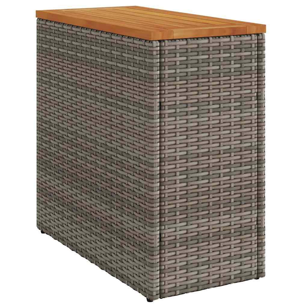 Dārza Galds, Koka Virsma, Pelēks, 58X27,5X55 Cm, Pe Rotangpalma