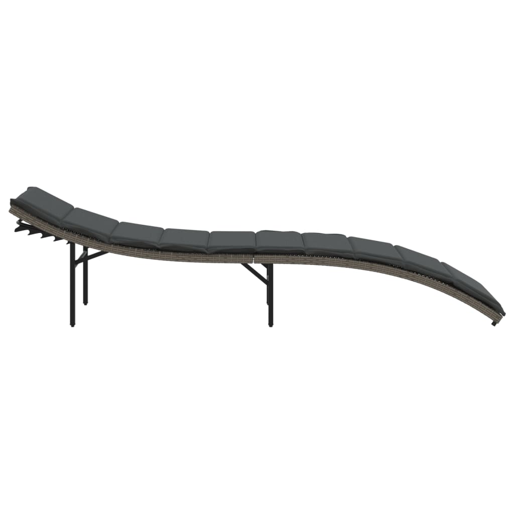Sauļošanās Zvilnis, Pelēks, 55X199X50 Cm, Pe Rotangpalma