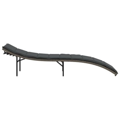 Sauļošanās Zvilnis, Pelēks, 55X199X50 Cm, Pe Rotangpalma