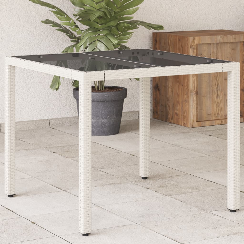 Dārza Galds Ar Stikla Virsmu, 90X90X75 Cm, Pe Rotangpalma
