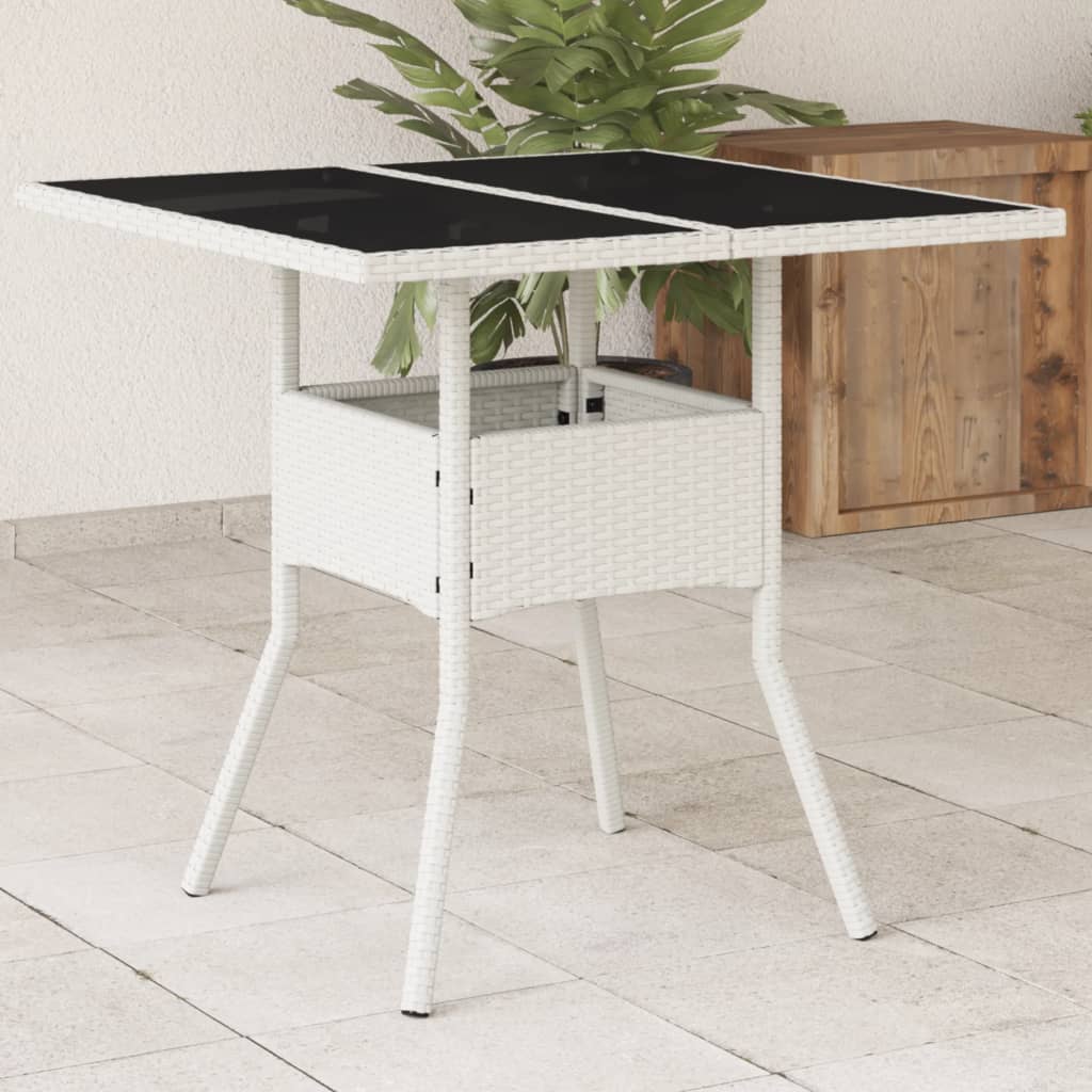 Dārza Galds Ar Stikla Virsmu, 80X80X75 Cm, Pe Rotangpalma