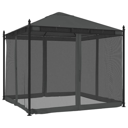 Dārza Nojume Ar Tīkla Sienām, 2,93X2,93 M, Tērauds, Pelēka