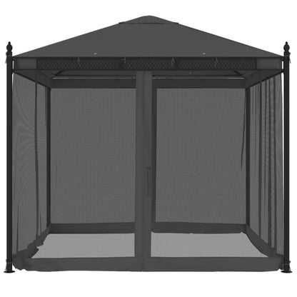 Dārza Nojume Ar Tīkla Sienām, 2,93X2,93 M, Tērauds, Pelēka