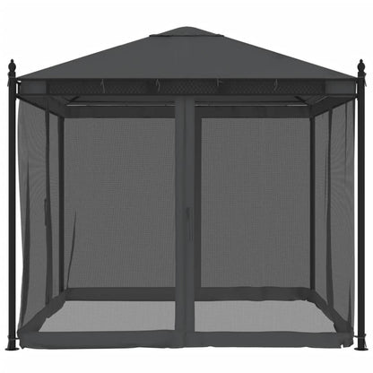 Dārza Nojume Ar Tīkla Sienām, 2,93X2,93 M, Tērauds, Pelēka