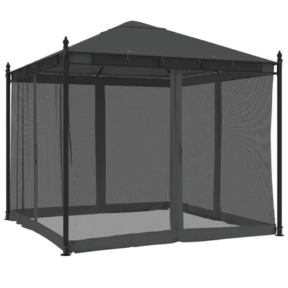 Dārza Nojume Ar Tīkla Sienām, 2,93X2,93 M, Tērauds, Pelēka