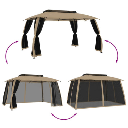 Dārza Nojume, Dubults Jumts, Sienas, 3,93X2,93 M, Tērauds