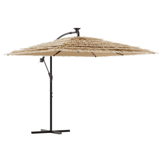 Dārza Saulessargs Ar Led Un Tērauda Stabu, Brūns, 246X246X230Cm