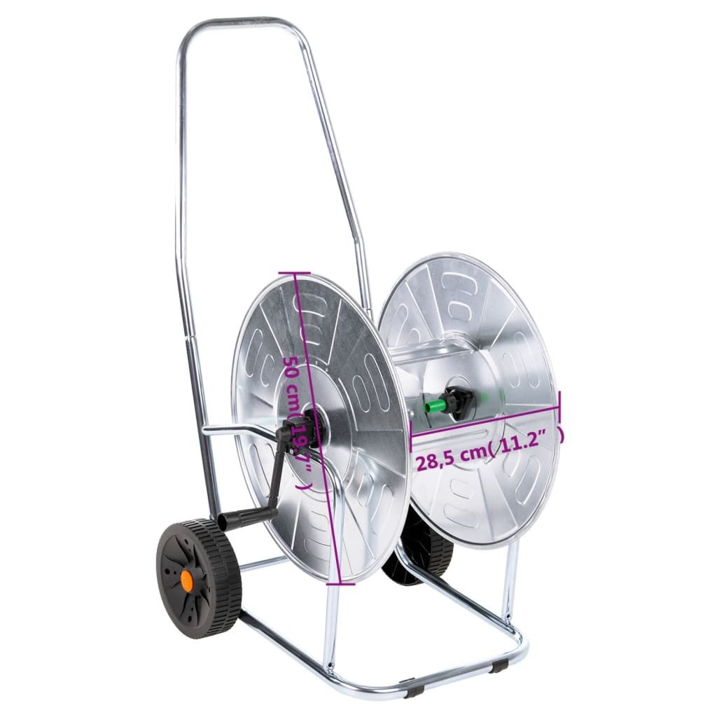 Šļūtenes Spoles Ratiņi 80 M 3/4" Šļūtenei, Tērauds