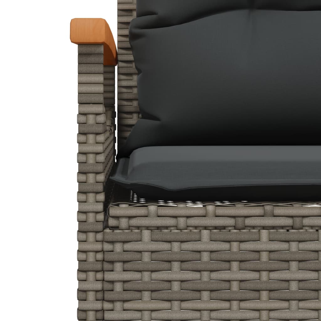 Dārza Sols Ar Matračiem, 116X62,5X74 Cm, Pelēks, Pe Rotangpalma