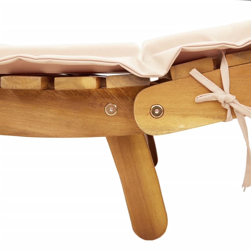 Sauļošanās Zvilņi Ar Matraci, 2 Gab., Bēši, Akācijas Masīvkoks