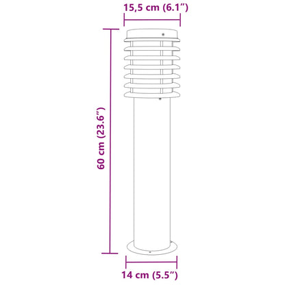 Āra Zemes Lampas, 3 Gb., Ina, 60 Cm, Nerūsējošs Tērauds Sudraba