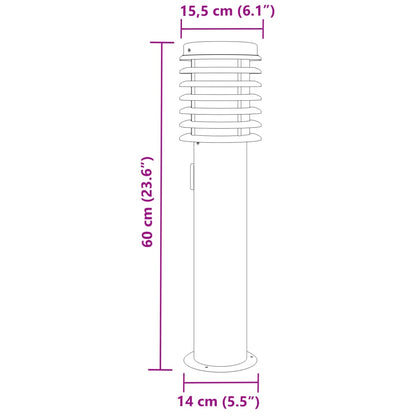 Āra Zemes Lampa , 60 Cm, Nerūsējošs Tērauds Sudraba