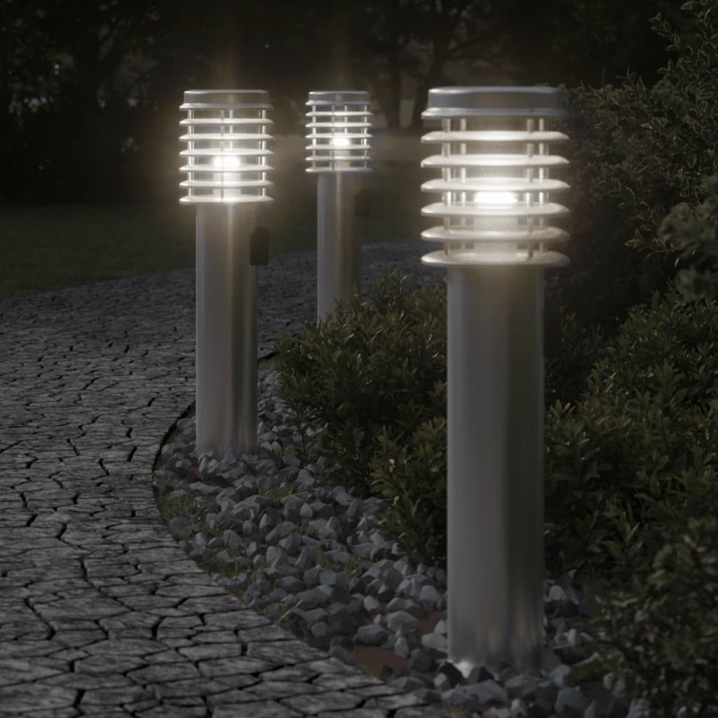 Āra Zemes Lampa , 60 Cm, Nerūsējošs Tērauds Sudraba
