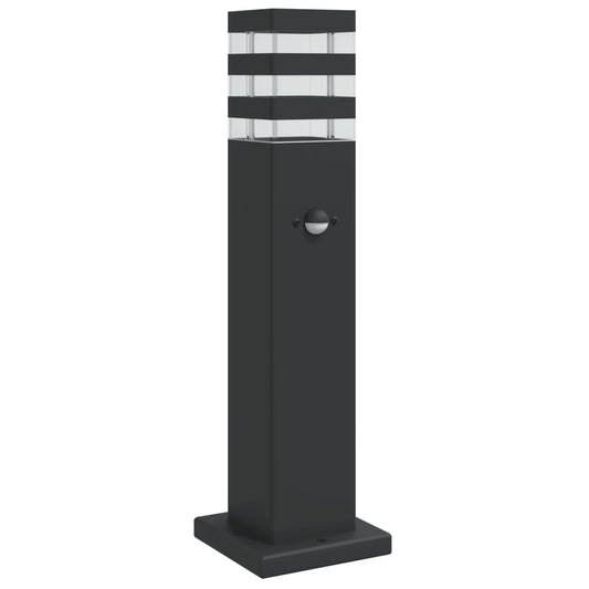Āra Grīdas Lampa Ar Sensora, Melns, , Alumīnijs 50 Cm