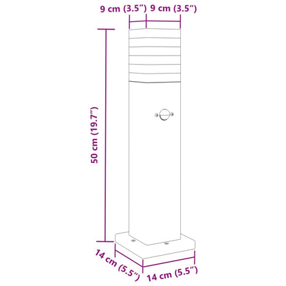 Āra Grīdas Lampa Ar Sensora, Melns, , Alumīnijs 50 Cm