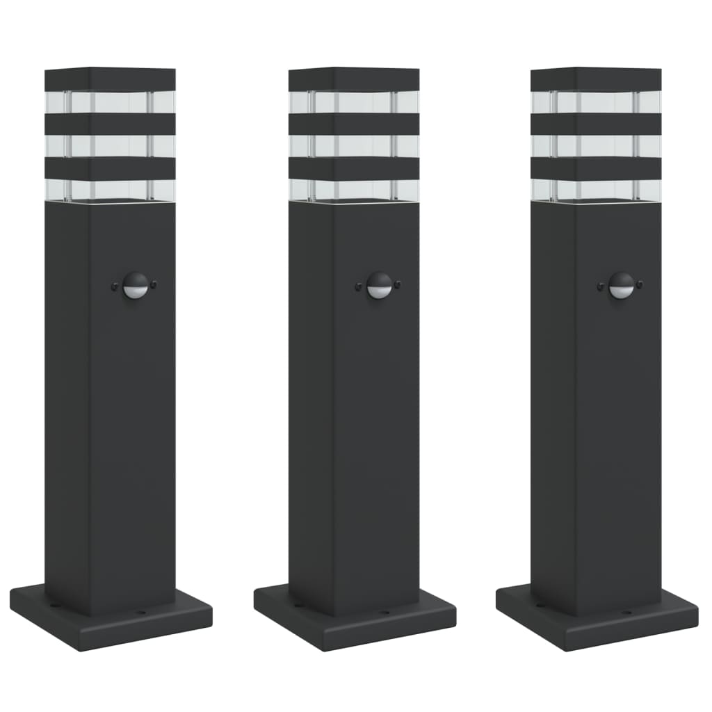 Āra Zemes Lampas , Melns, 3 Gb., , Alumīnijs 50 Cm